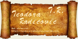 Teodora Radicović vizit kartica